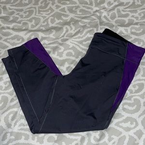 Second Skin Grey/Purple Crop Leggings